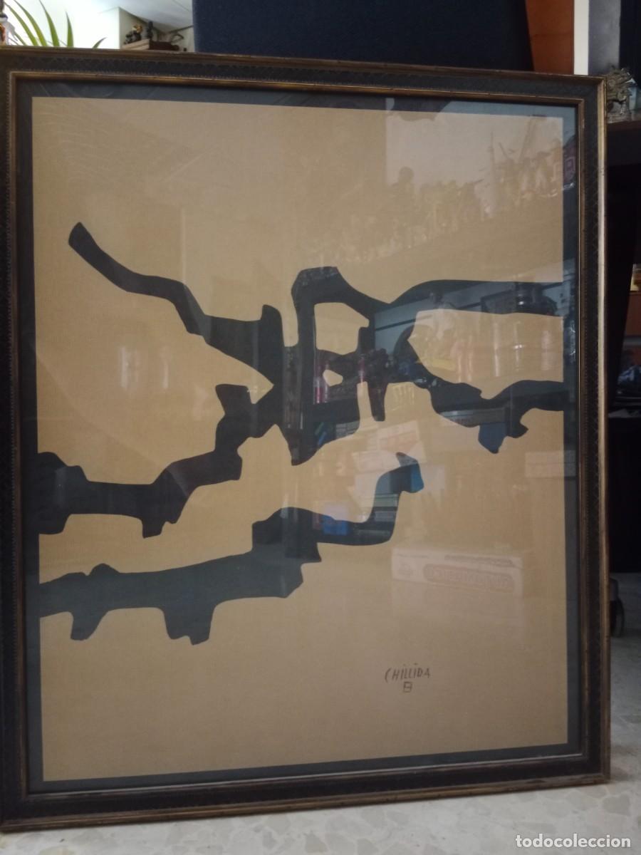 Arte: CARTEL LITOGRAFIADO S/ PAPEL KRAFT EDUARDO CHILLIDA MUSEO DE ARTE ABSTRACTO DE CUENCA MARMOL & PLOMO