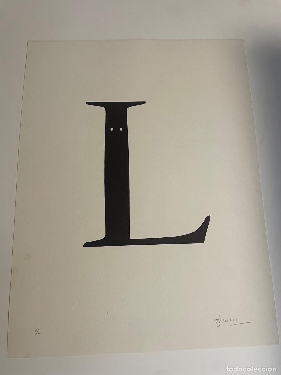 Arte: Litograf&iacute;a de Joan Brossa - L Amb Ulls - 8/50 Ejemplares - 38x50cm