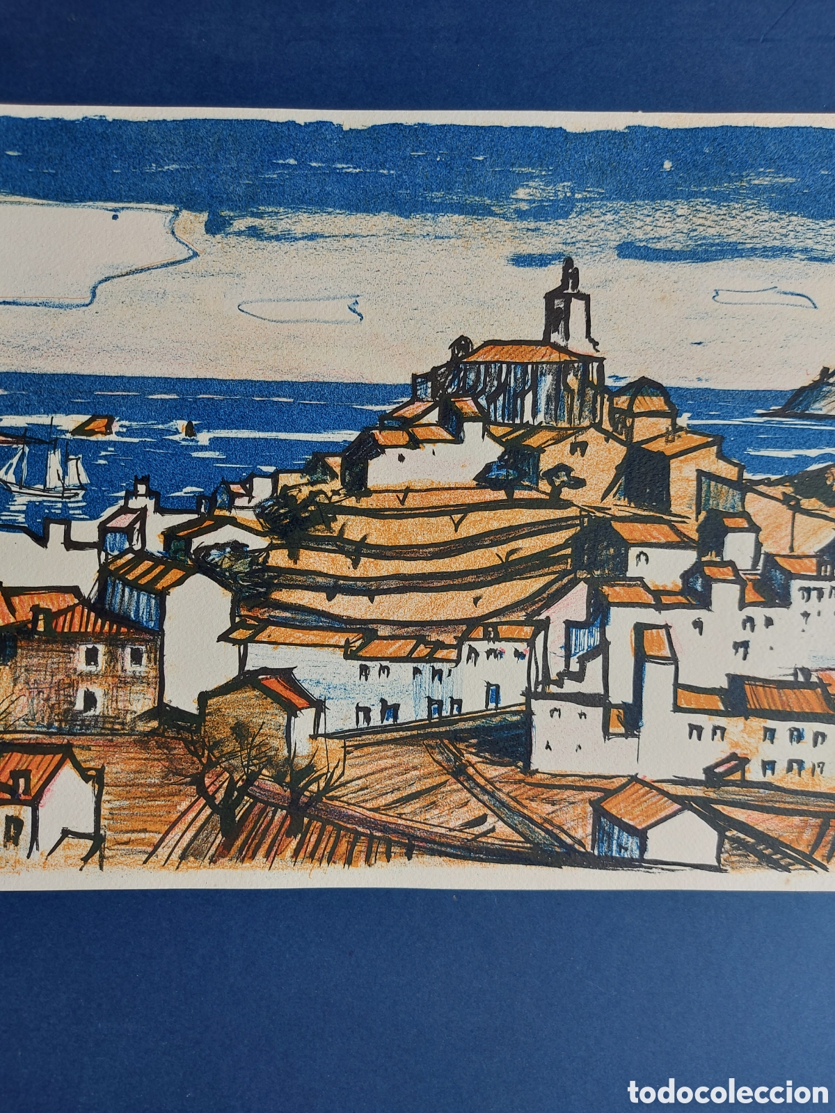 Art: FREDERIC LLOVERAS &rdquo;VISTA PANORAMICA DE CADAQU&Eacute;S&rdquo; LITOGRAFIA