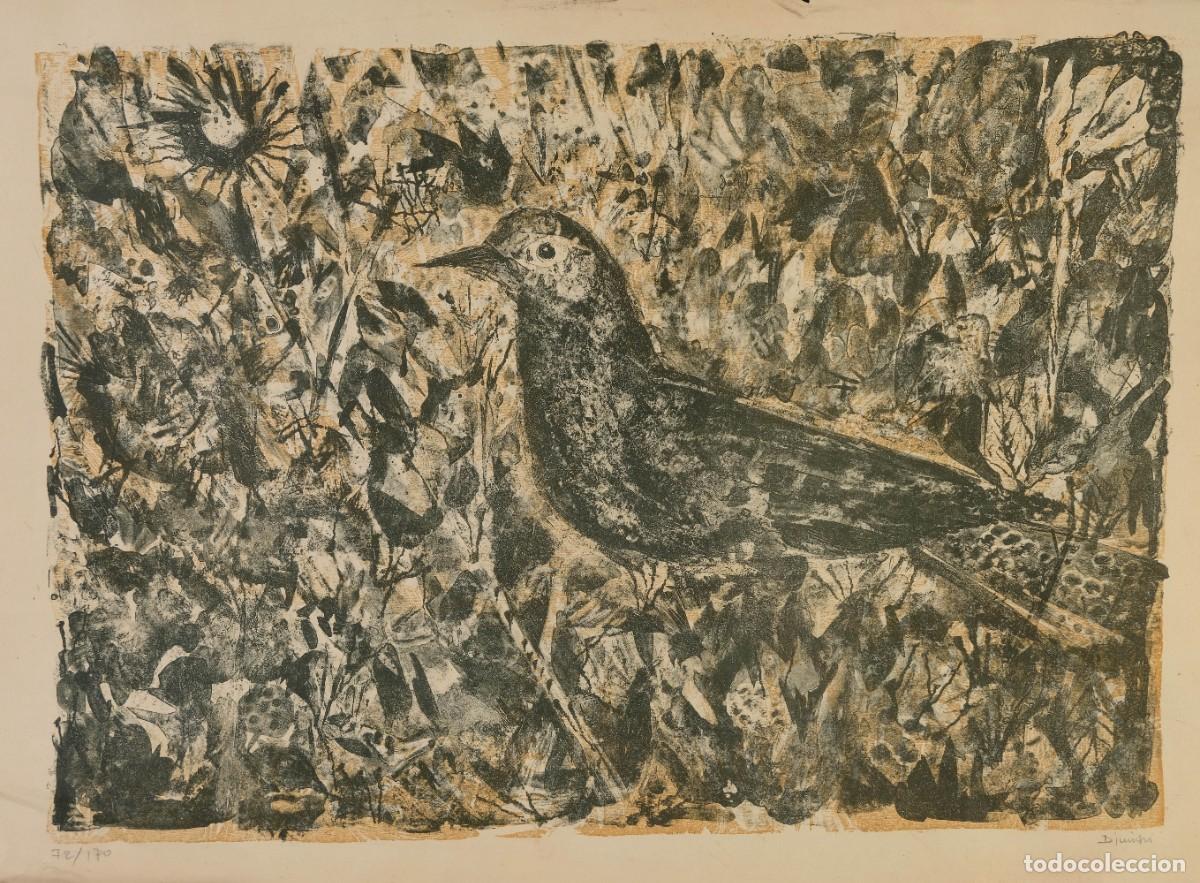 Arte: LITOGRAF&Iacute;A 72/170 P&Aacute;JARO FIRMADO A L&Aacute;PIZ DIMITRI