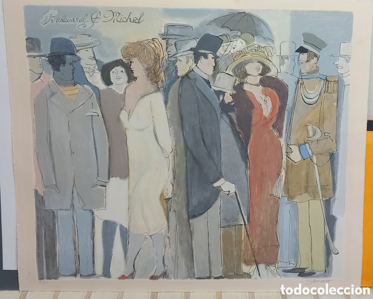 Arte: LITOGRAFIA DE DAVID SCHNEUER. BOULEVARD ST. MICHEL. FIRMADA Y NUMERADA A L&Aacute;PIZ.
