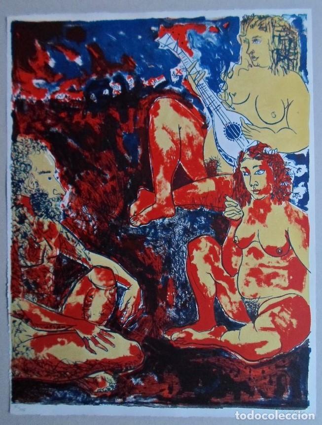 Kunst: Antonio GUIJARRO (Ciudad Real 1923) litograf&iacute;a colores 1977 de 38x50cms Firmada y num /195