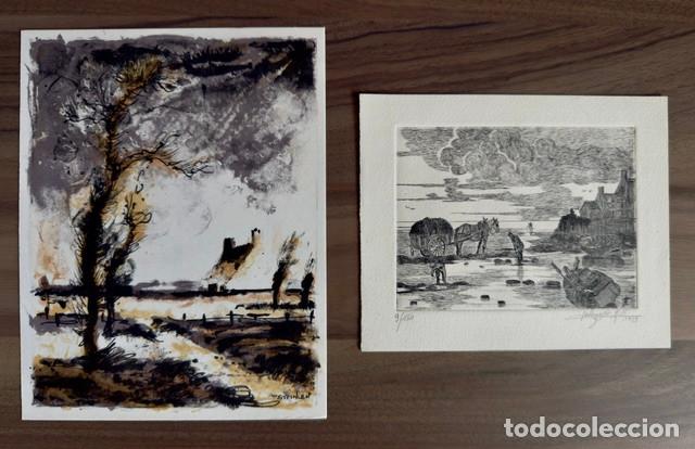 Arte: Lot de 2 estampes originales sign&eacute;es &ndash; Steinlen & J.C. Lalouette &ndash; XXe si&egrave;cle