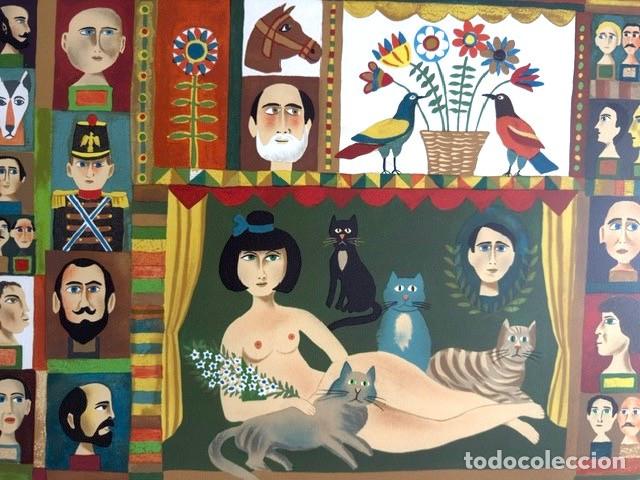 Arte: Lithographie de Jacques Margerin &laquo; Sc&egrave;ne de th&eacute;&acirc;tre aux chats &raquo;
