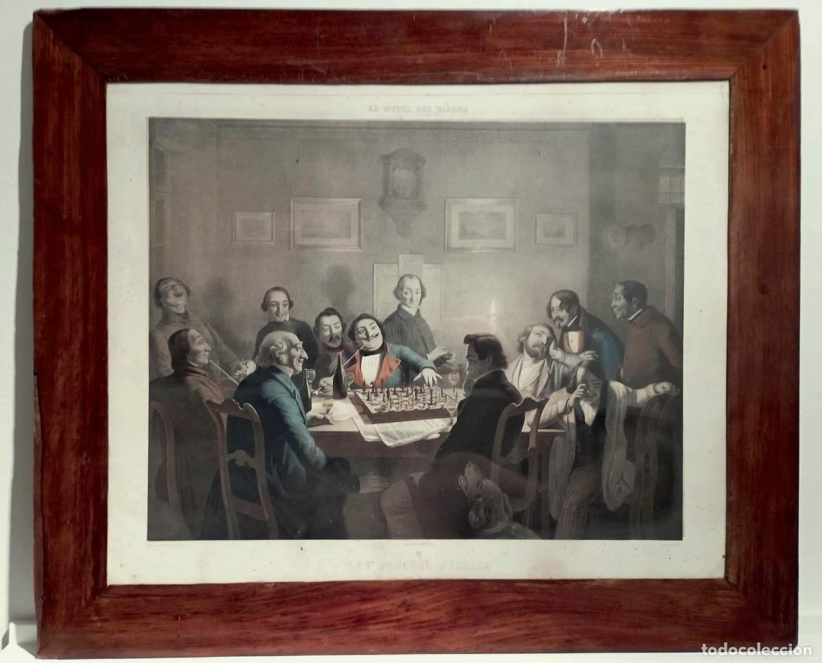Arte: LITOGRAF&Iacute;A s. XIX. &rdquo;El juego de ajedrez&rdquo;, 1847. Goupil, Jacott y Hasenclever