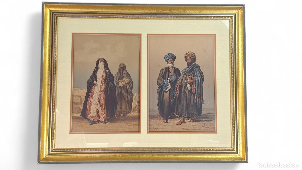 Arte: Amadeo Preciosi, Conde. Litograf&iacute;a firmada. Egipcio. Malta. 1816-82. 64 x 82,5 cm.