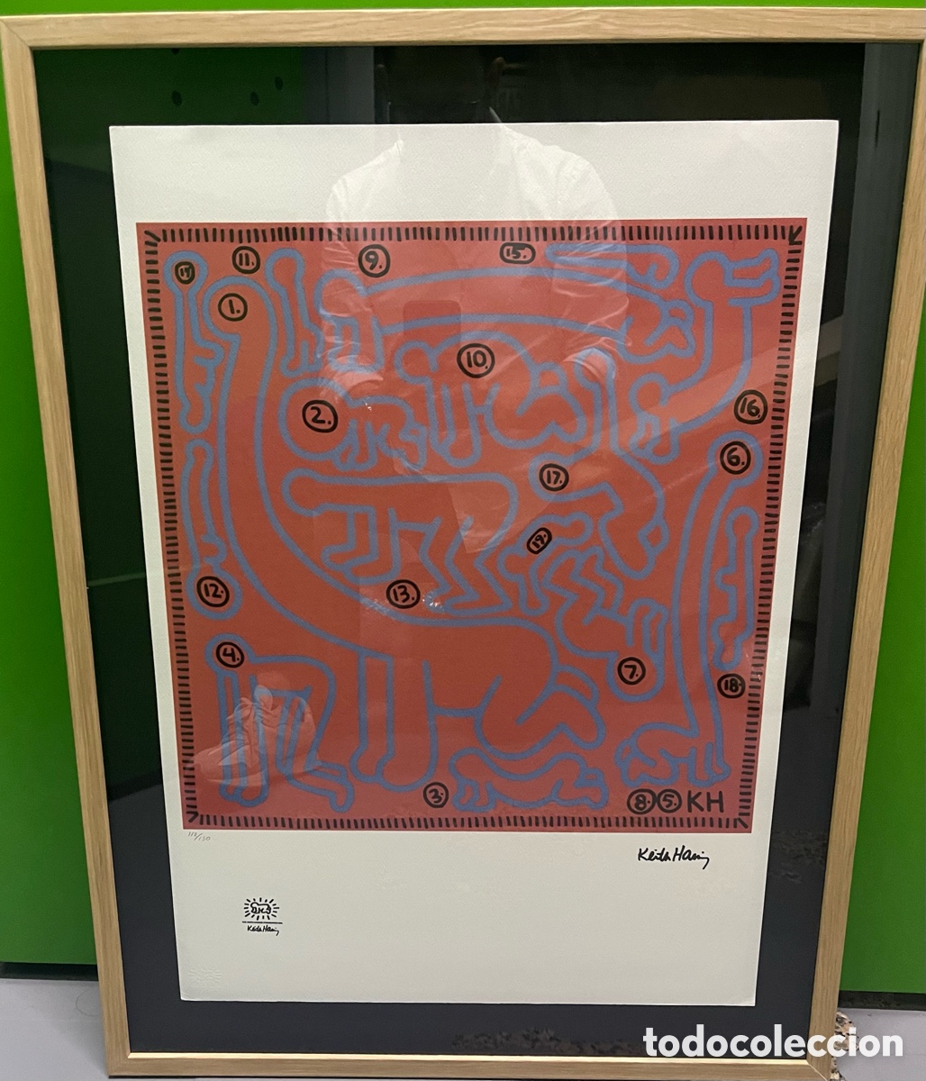 Arte: Litograf&iacute;a o serigraf&iacute;a numerada, mano de Keith Haring