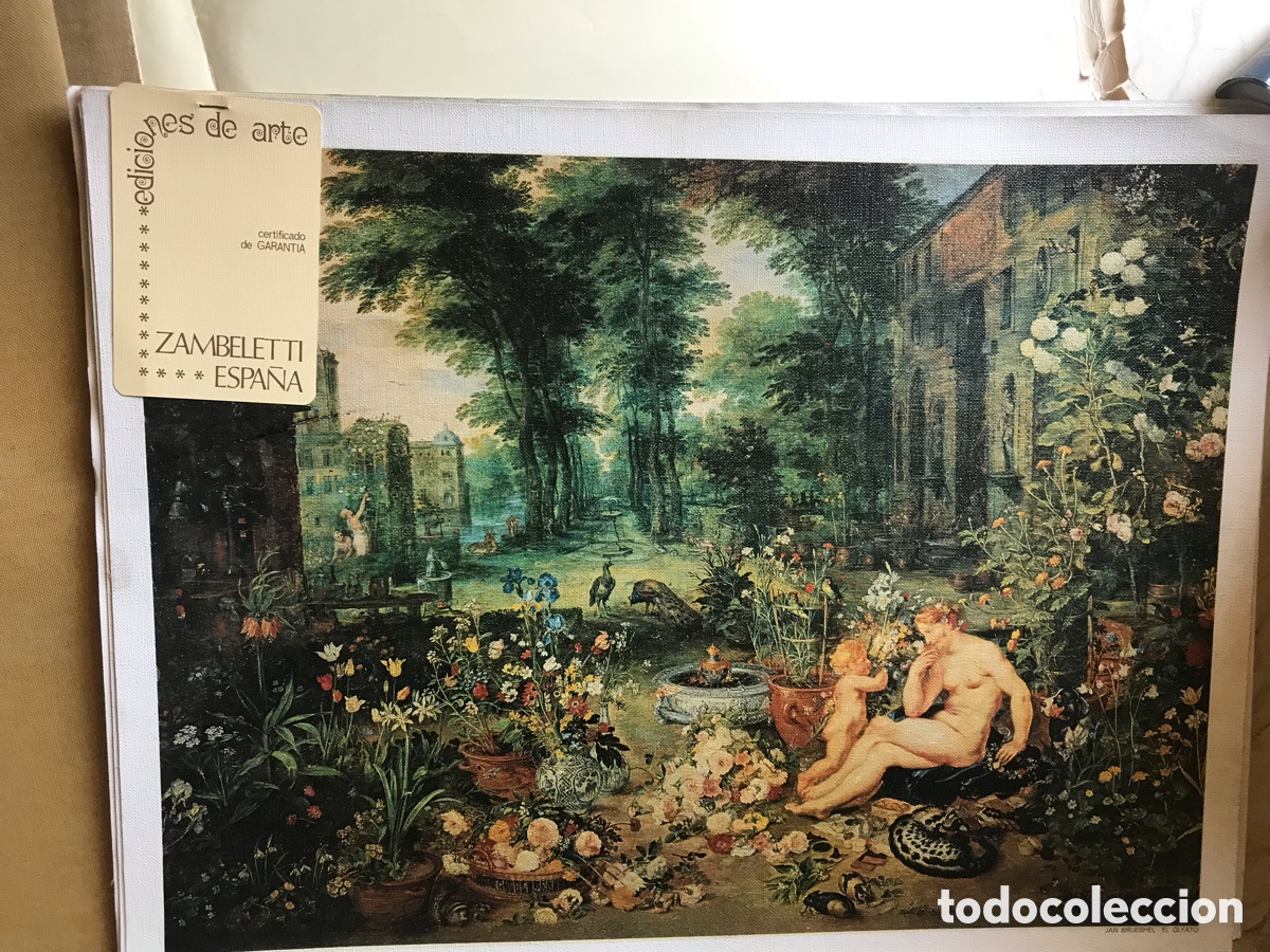Arte: Litograf&iacute;a sobre lienzo. El olfato. Jan Brueghel. Certificado de garant&iacute;a