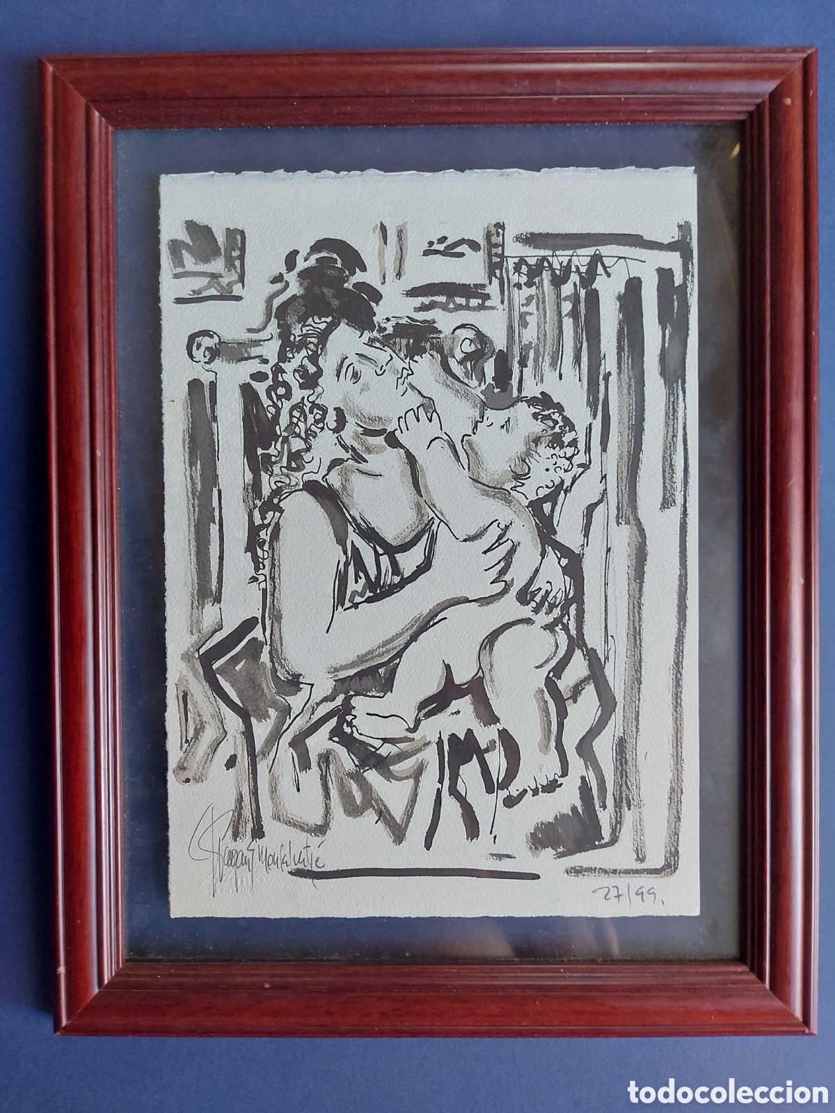 Arte: J. PAGANS MONTSALVATGE &rdquo;MATERNIDAD&rdquo; LITOGRAFIA