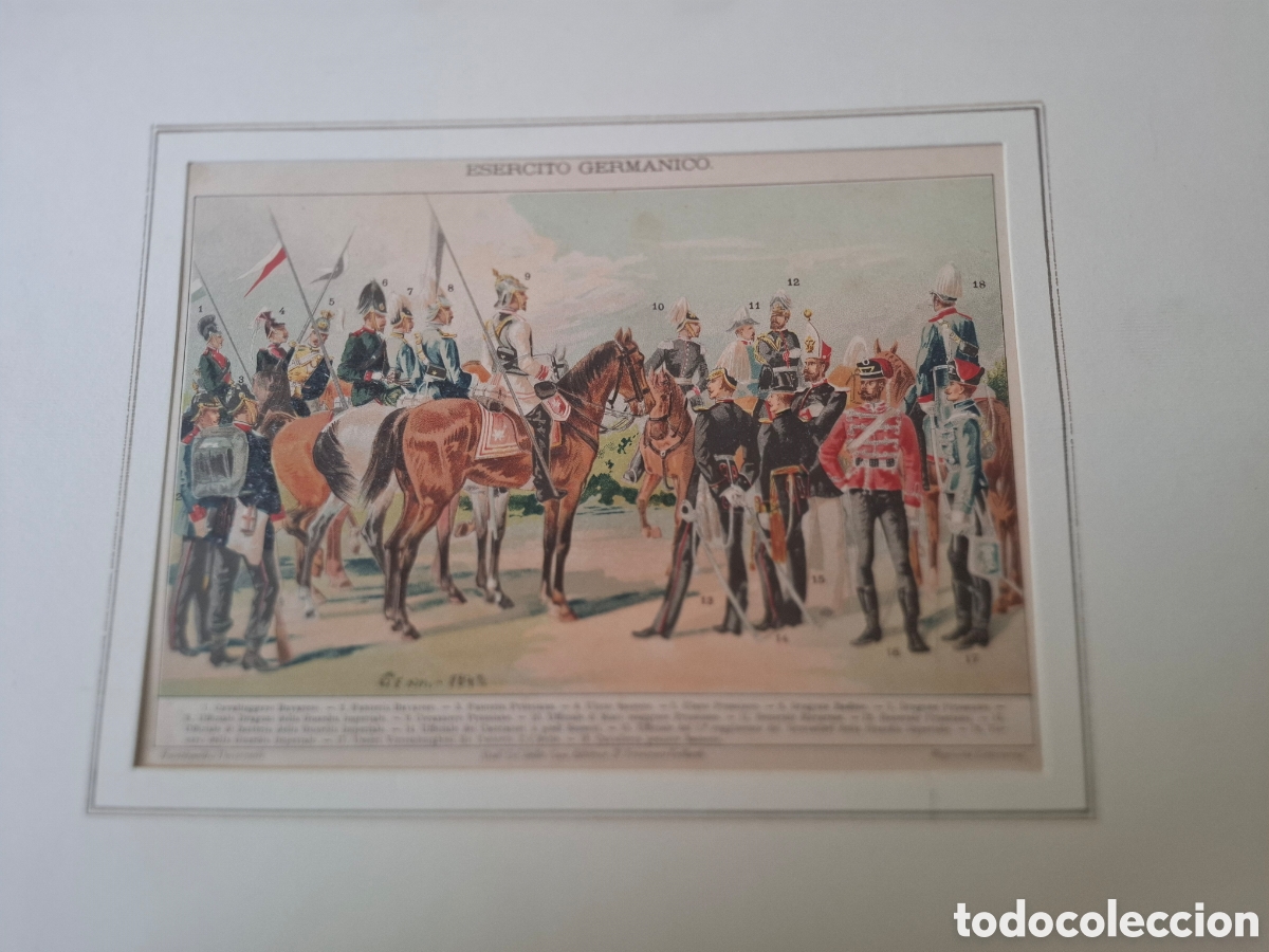 Arte: Litograf&iacute;a - tipos de uniformes ej&eacute;rcito germ&aacute;nico - 1942 - Foto 1