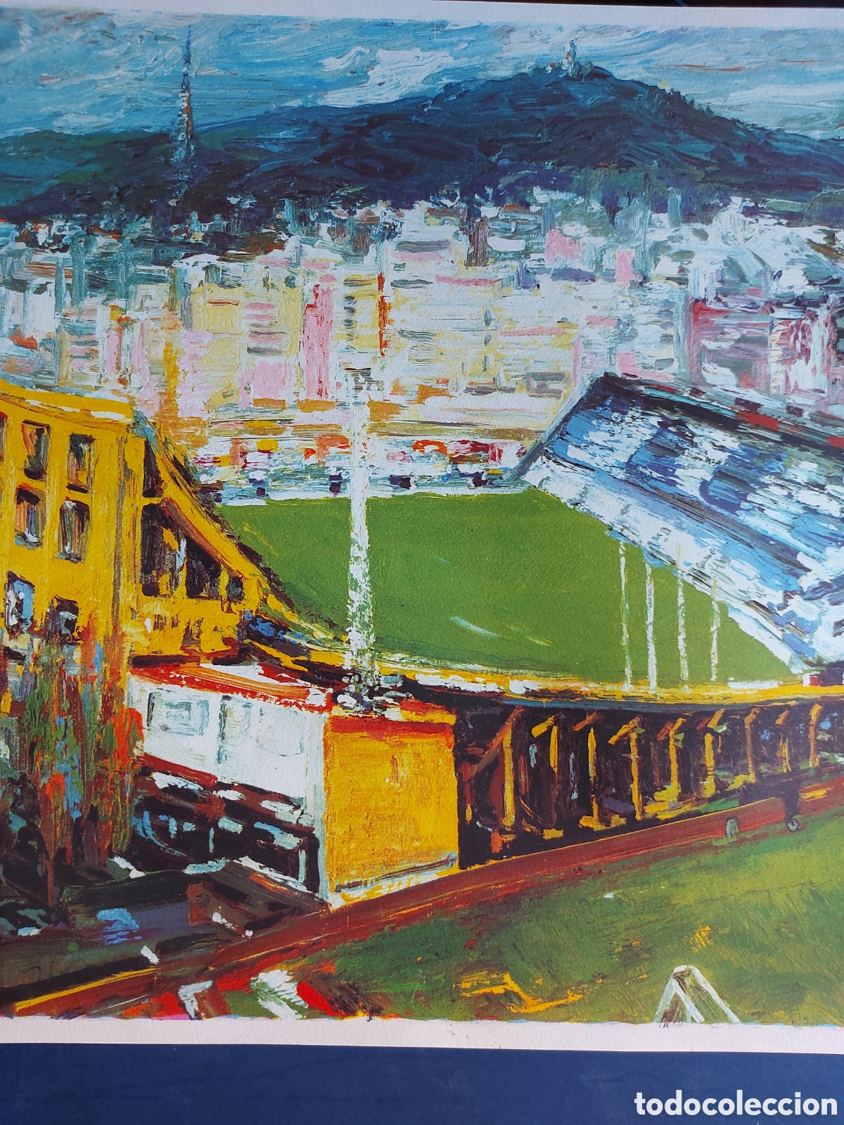 Arte: ABELL&Oacute; &rdquo;PANORAMICA DEL RCD ESPANYOL DE BARCELONA&rdquo; LITOGRAFIA