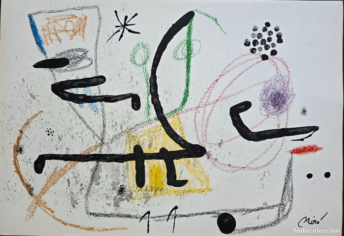 Arte: Joan Mir&oacute; litograf&iacute;a firmada en plancha.