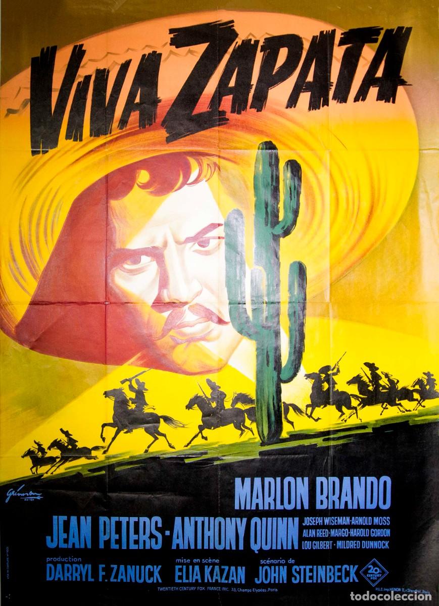 Arte: VIVA ZAPATA. 1952. LITOGRAF&Iacute;A OFFSET. 160 x 116,5 CM. BORIS GRINSSON.