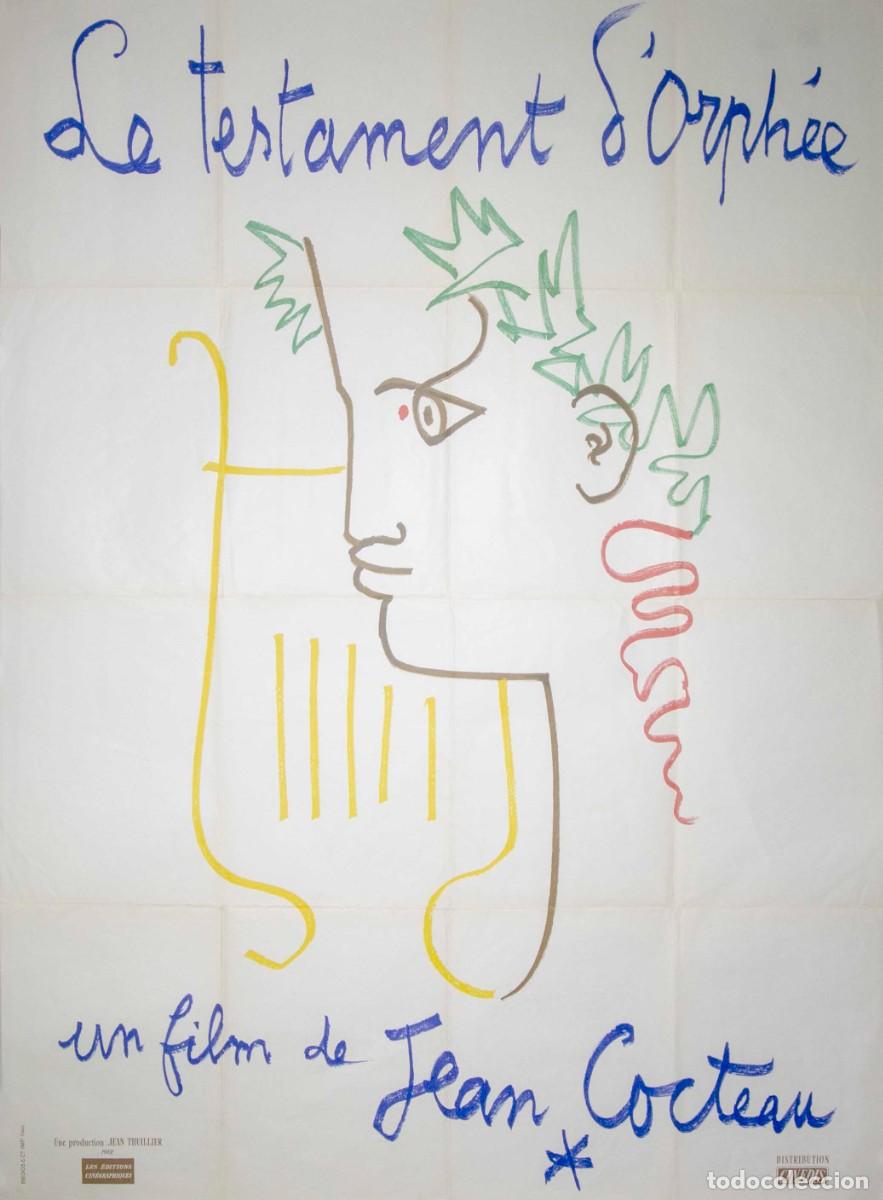Arte: LE TESTAMENT D'ORPH&Eacute;E. 1960. LITOGRAF&Iacute;A OFFSET. 159 x 119 cm. JEAN COCTEAU.