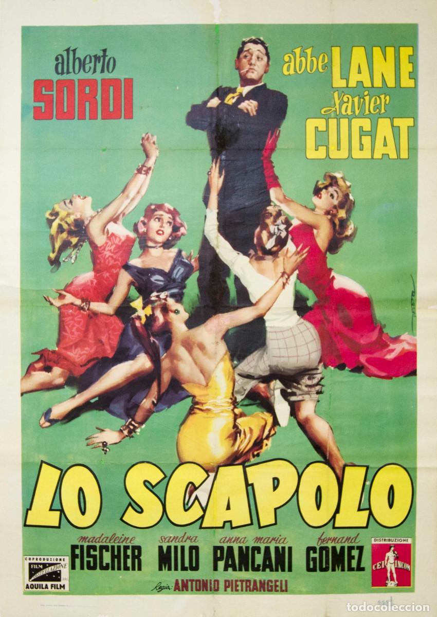 Arte: LO SCAPOLO. 1955. LITOGRAF&Iacute;A OFFSET. 140 x 99 cm. ARTISTA DESCONOCIDO.