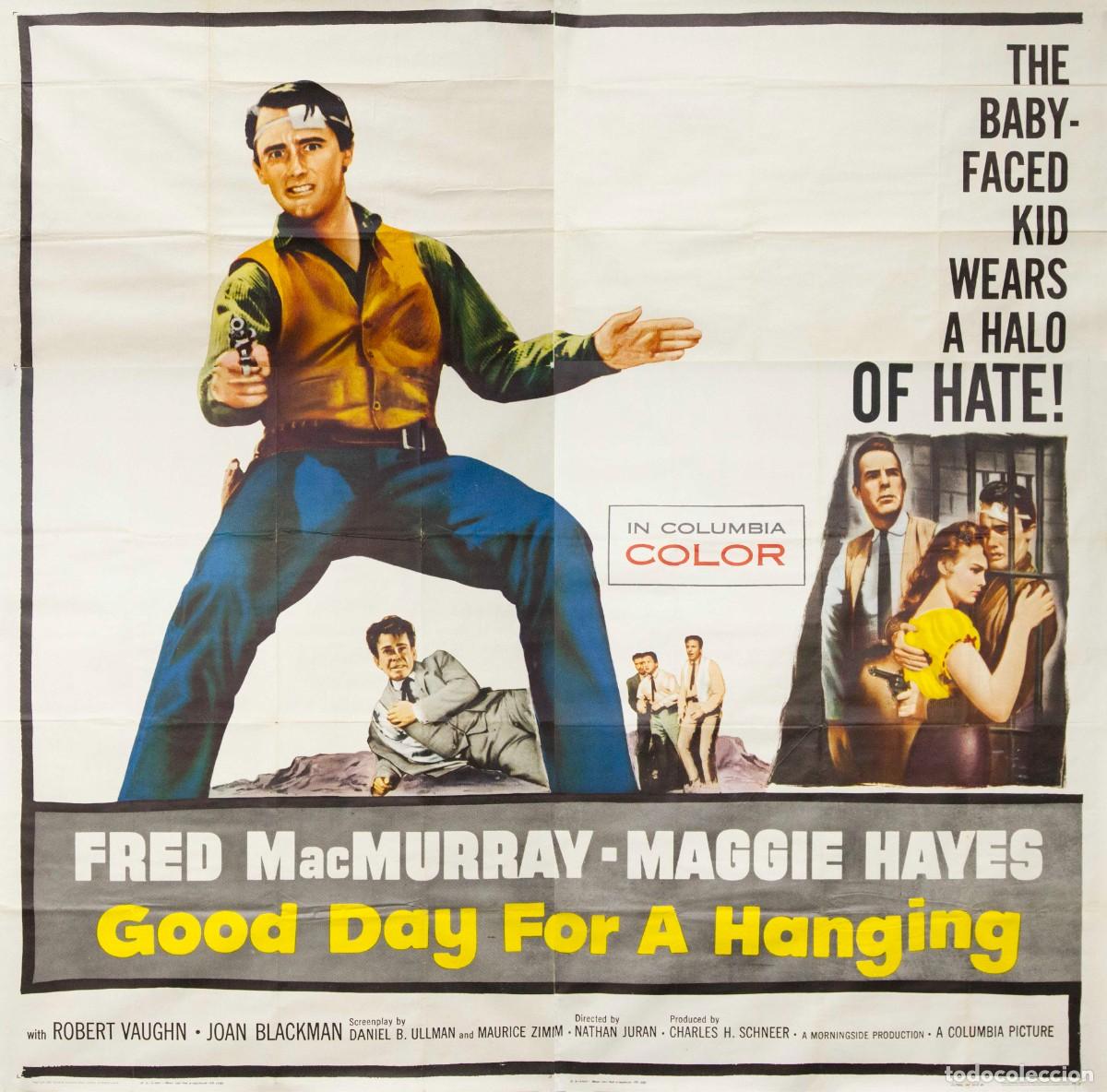 Arte: GOOOD DAY FOR A HANGING. 1959. LITOGRAF&Iacute;A OFFSET. 202 x 204 cm. ARTISTA DESCONOCIDO.