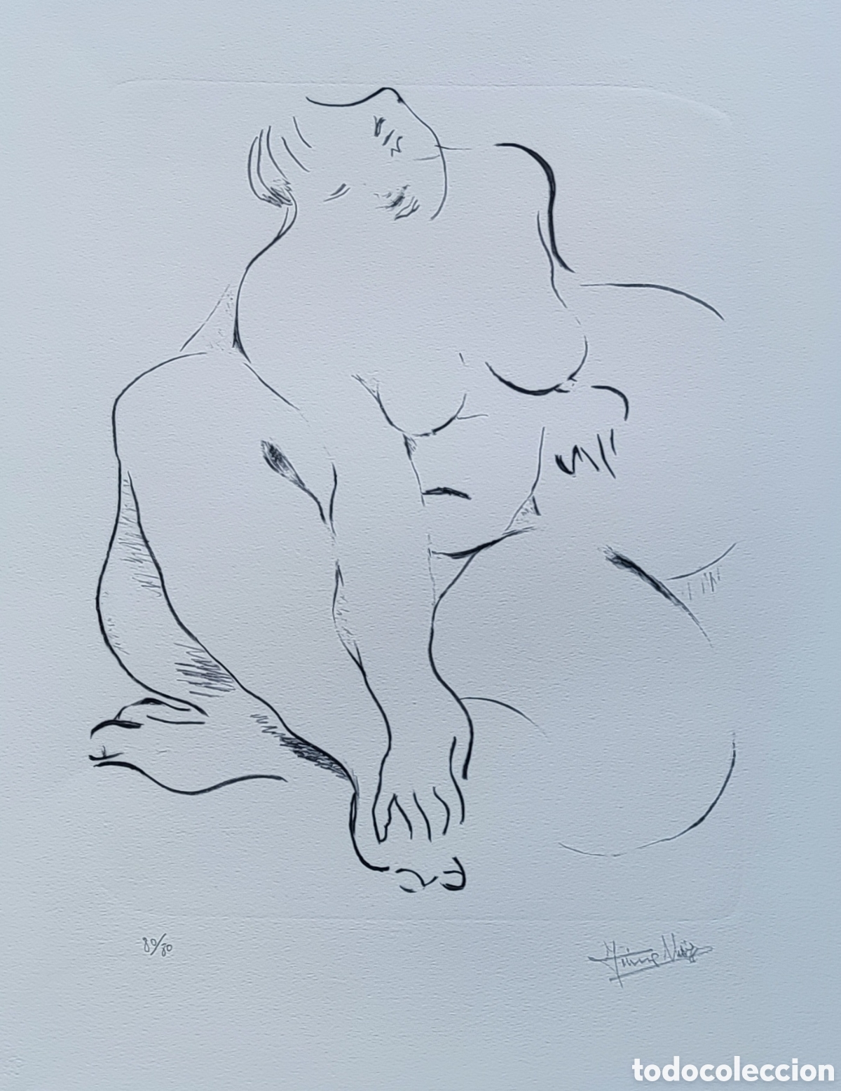 Arte: Jaume Mir (1915-2012). Litograf&iacute;a. Original. Desnudo. Femenino. Firmada. Numerada. Felanitx. Palma.
