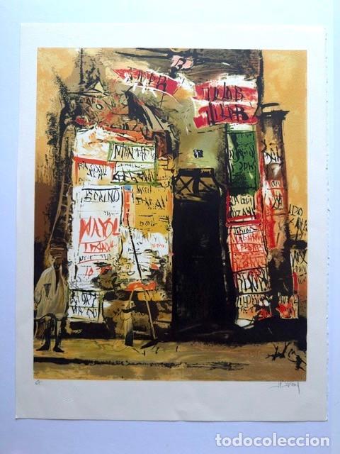 Arte: Lithographie originale &rdquo;Composition aux affiches et graffitis&rdquo; &ndash; &Eacute;cole Fran&ccedil;aise du XXe si&egrave;cle