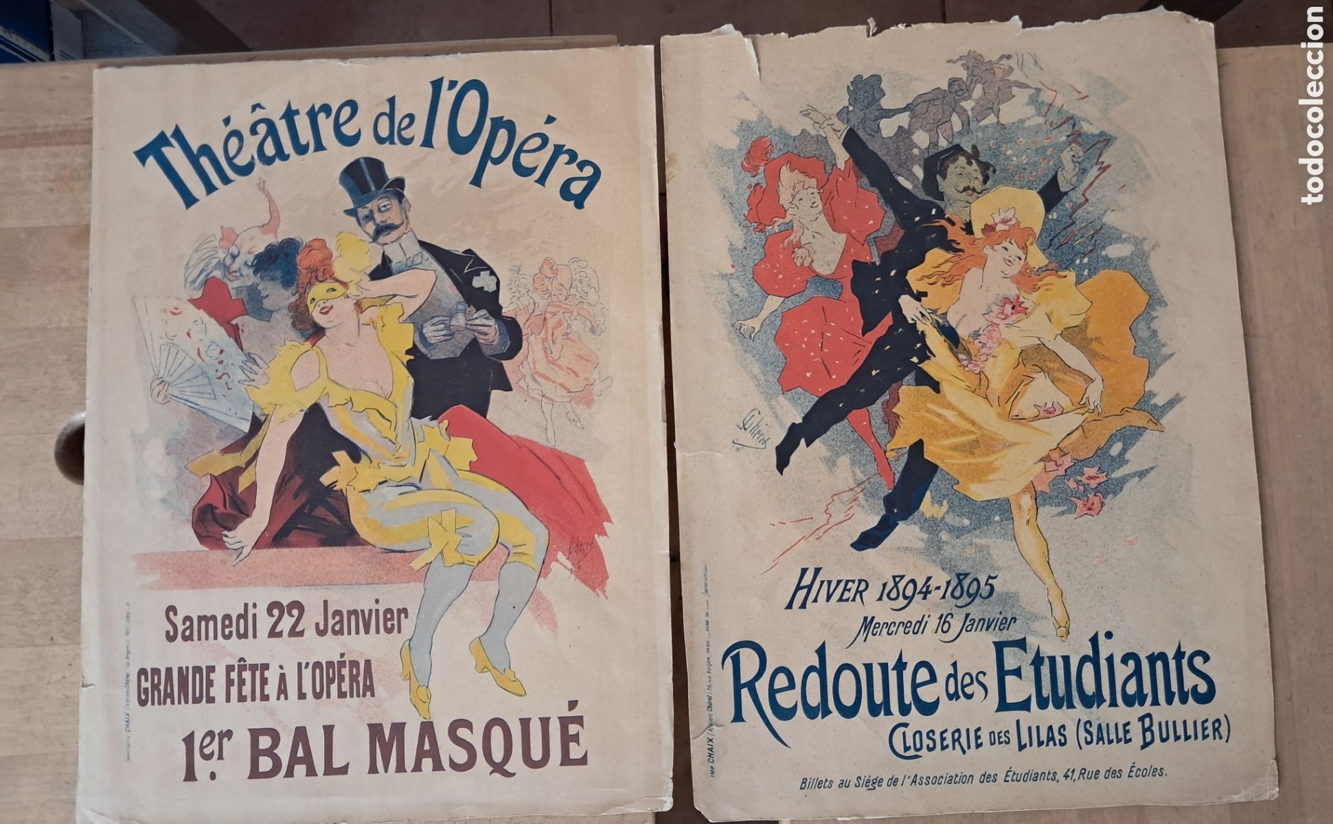 Arte: Dos litograf&iacute;as originales s. XIX, de Jules Ch&eacute;ret de Ma&icirc;tres de l'affiche