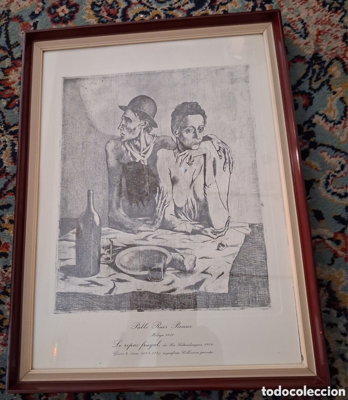 Arte: PABLO RUIZ PICASSO LITOGRAFIA DE AGUAFUERTE LES REPAS FRUGAL.