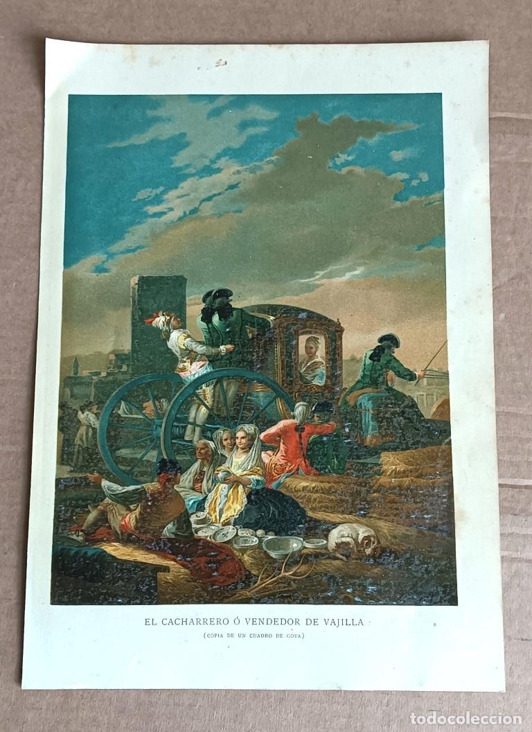 Art: Cromolitograf&iacute;a el cacharrero o el vendedor de vajillas - Copia de un cuadro de Goya