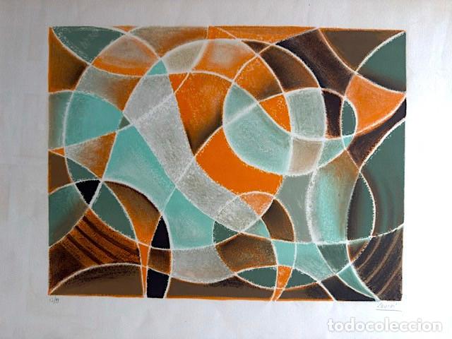 Arte: Lithographie originale &ndash; Composition abstraite aux couleurs d'automne &ndash; Sign&eacute;e &ndash; Tirage limit&eacute; 13/99