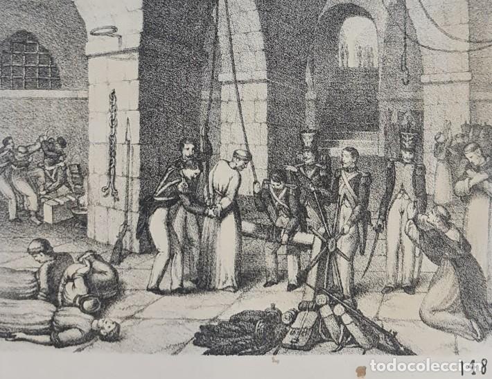 Arte: Litograf&iacute;a hist&oacute;rica del siglo XIX sobre la Inquisici&oacute;n espa&ntilde;ola anotaci&oacute;n manuscrita en italiano