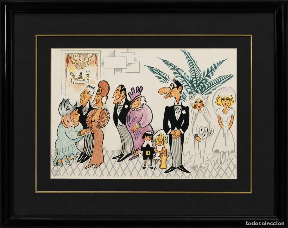 Arte: Litograf&iacute;a de Xavier Cugat (1900-1990) - Foto 2