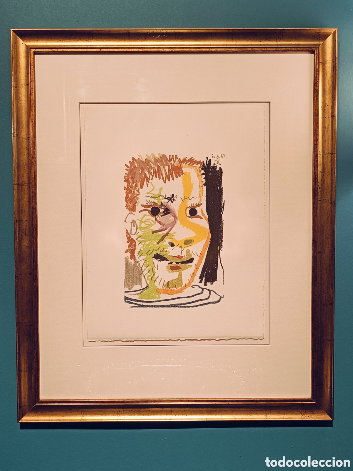 Arte: PABLO PICASSO. LITOGRAFIA. EL GUSTO POR LA FELICIDAD. FECHADA EL 20.5.64 X . 25 &times; 33 cm