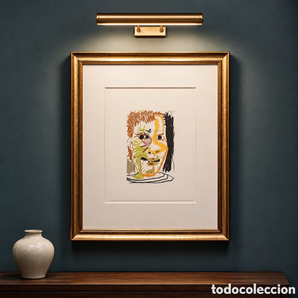 Arte: PABLO PICASSO. LITOGRAFIA. EL GUSTO POR LA FELICIDAD. FECHADA EL 20.5.64 X . 25 &times; 33 cm