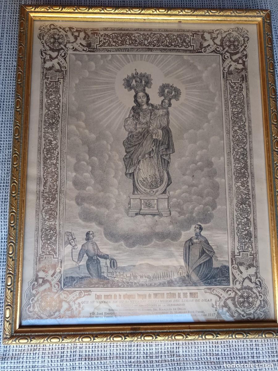 Arte: Litograf&iacute;a Virgen de las Nieves. F. Casado 1917