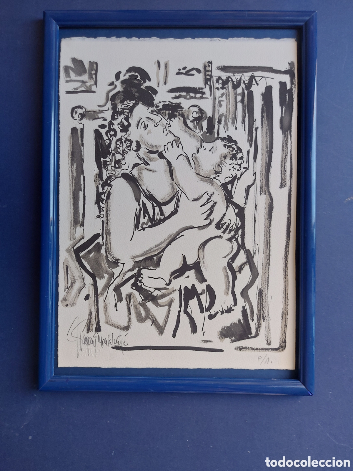 Arte: JORDI PAGANS MONTSALVATGE &rdquo;MATERNIDAD&rdquo; LITOGRAFIA