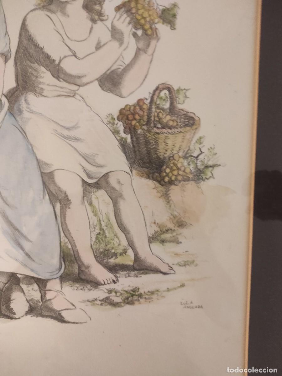 Arte: Litografia Lola Anglada con marco - Foto 2