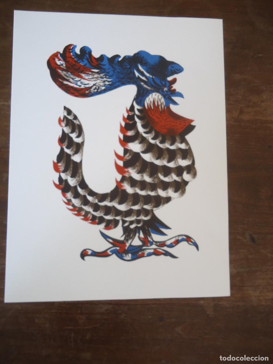 Kunst: Jean Lur&ccedil;at. G&eacute;ographie animale. Coq de Gresivaudan. Litograf&iacute;a en papel velin.