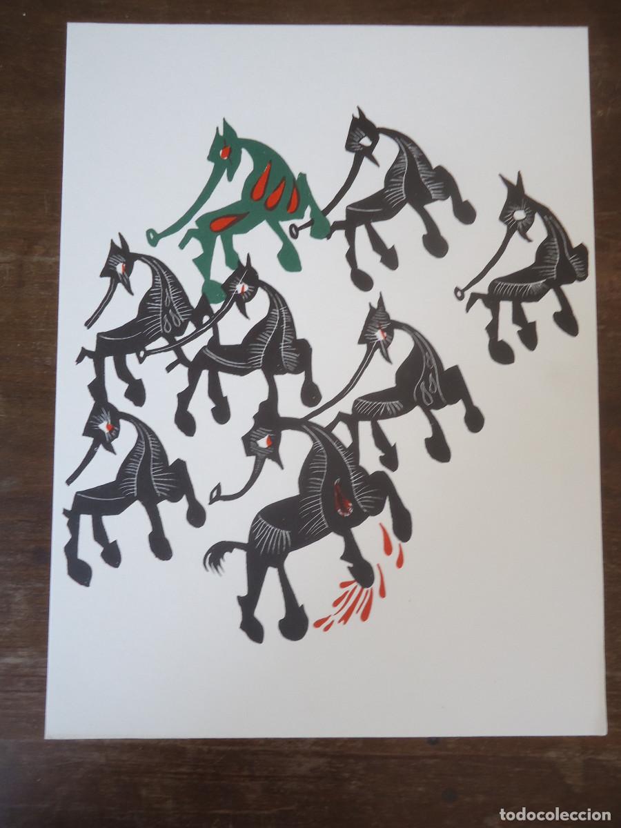 Art: Jean Lur&ccedil;at. G&eacute;ographie animale. Hippomoustique de l&acute;Amazone. Litograf&iacute;a en papel velin.