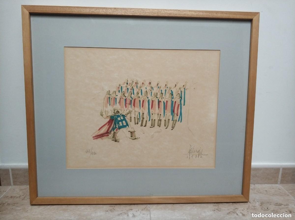 Kunst: Preciosa litografia Moros y Cristianos numerada y firmada por Perezgil a&ntilde;o 1987