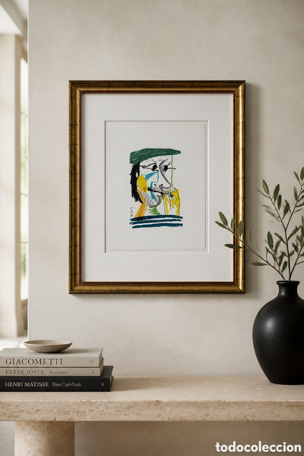 Arte: PABLO PICASSO. LITOGRAFIA. EL GUSTO POR LA FELICIDAD. FECHADA EL 20.5.64 lll . 25 &times; 33 cm