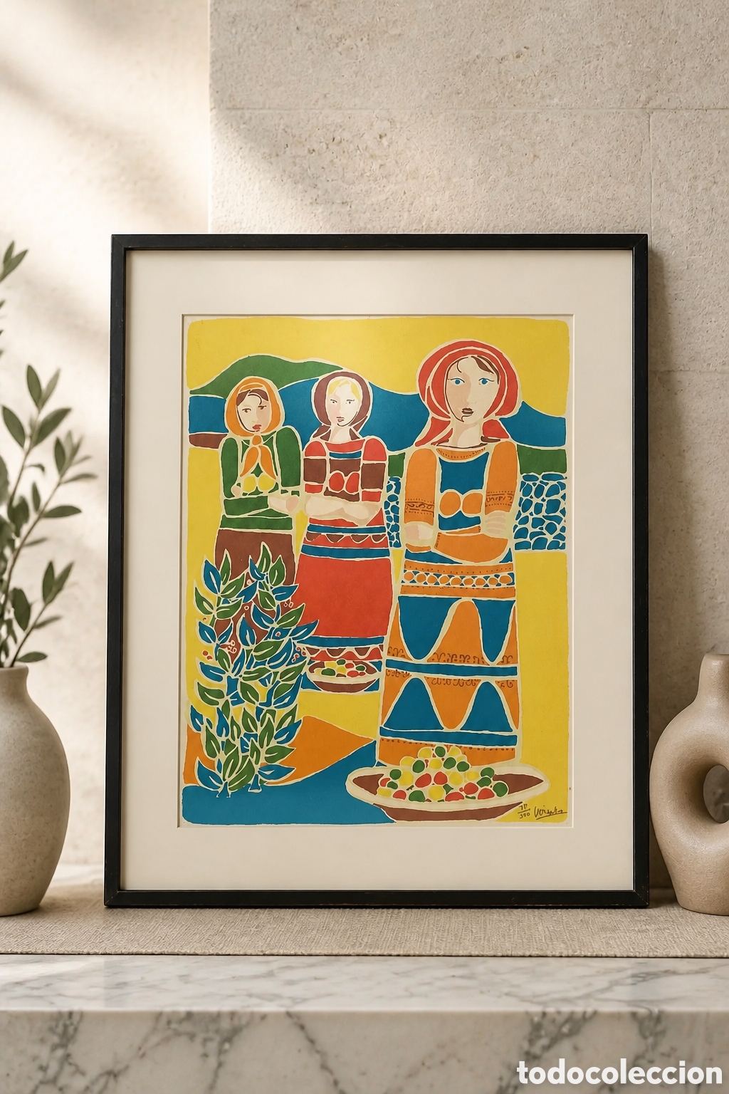 Arte: LITOGRAFIA PINTOR VIRXILIO FERNANDEZ CA&Ntilde;EDO(ORENSE) 1925-2011, FIRMADA Y NUMERADA A MANO