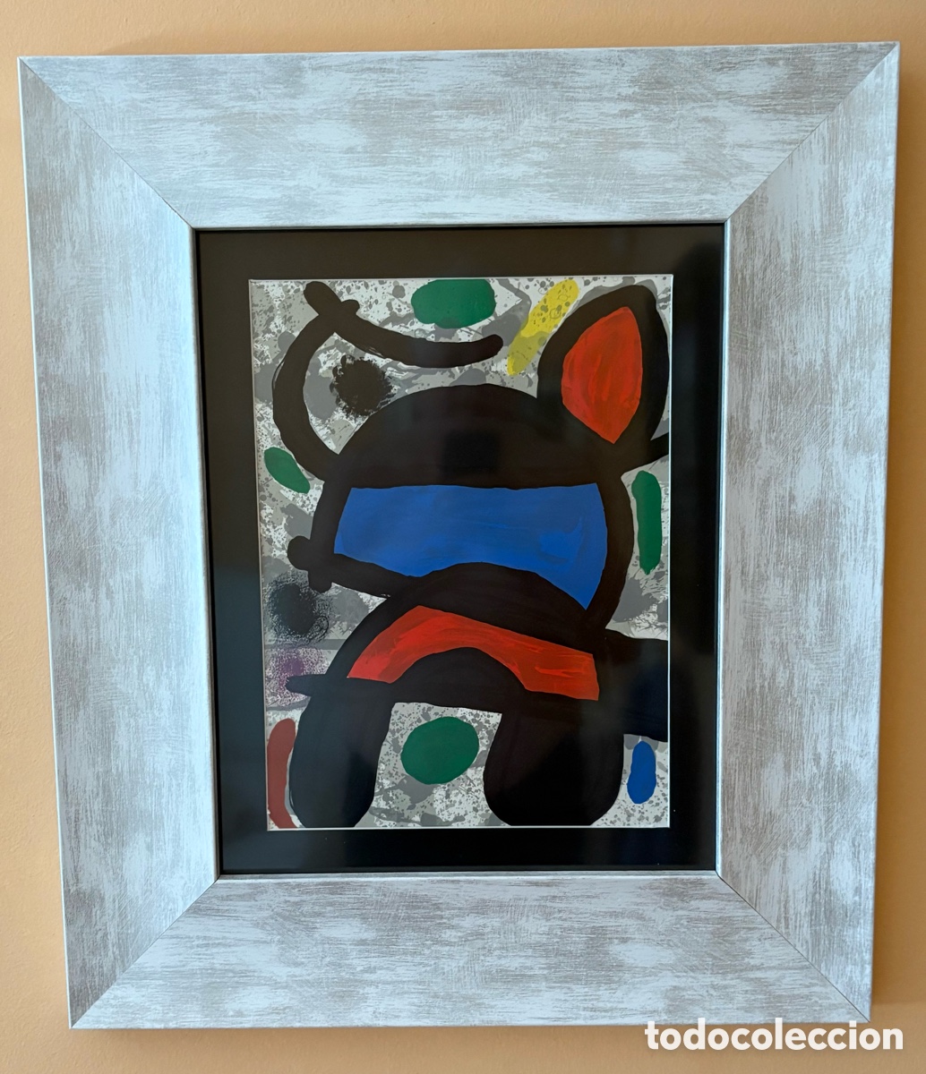 Arte: Litograf&iacute;a Original de Joan Mir&oacute; enmarcada