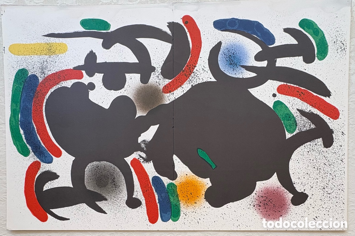 Arte: Litograf&iacute;a Original Joan Mir&oacute; a doble pagina