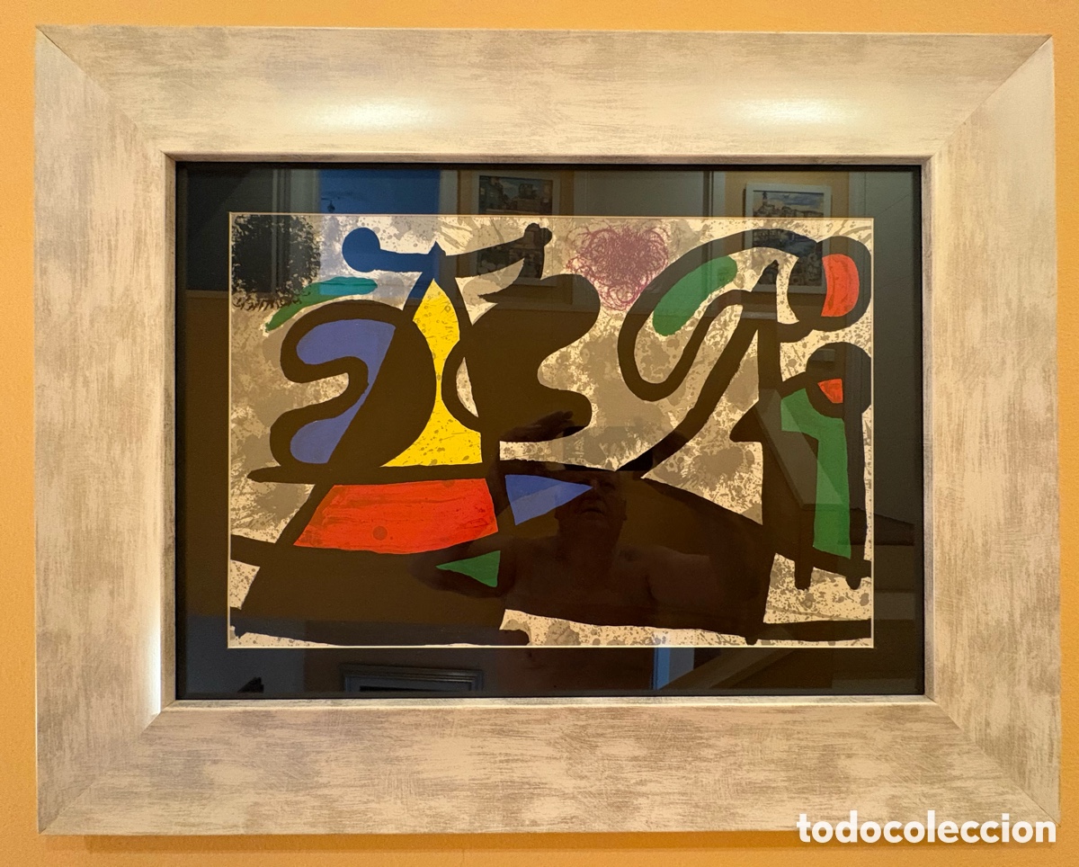 Arte: Litograf&iacute;a de Joan Mir&oacute; enmarcada