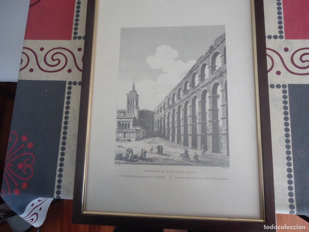 Arte: CUADRO CON LITOGRAFIA DEL ACUEDUCTO DE SEGOVIA