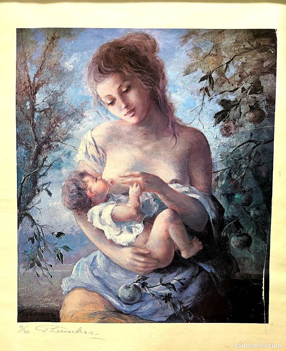 Arte: Maternidad - Guy Cambier &mdash; Litograf&iacute;a firmada