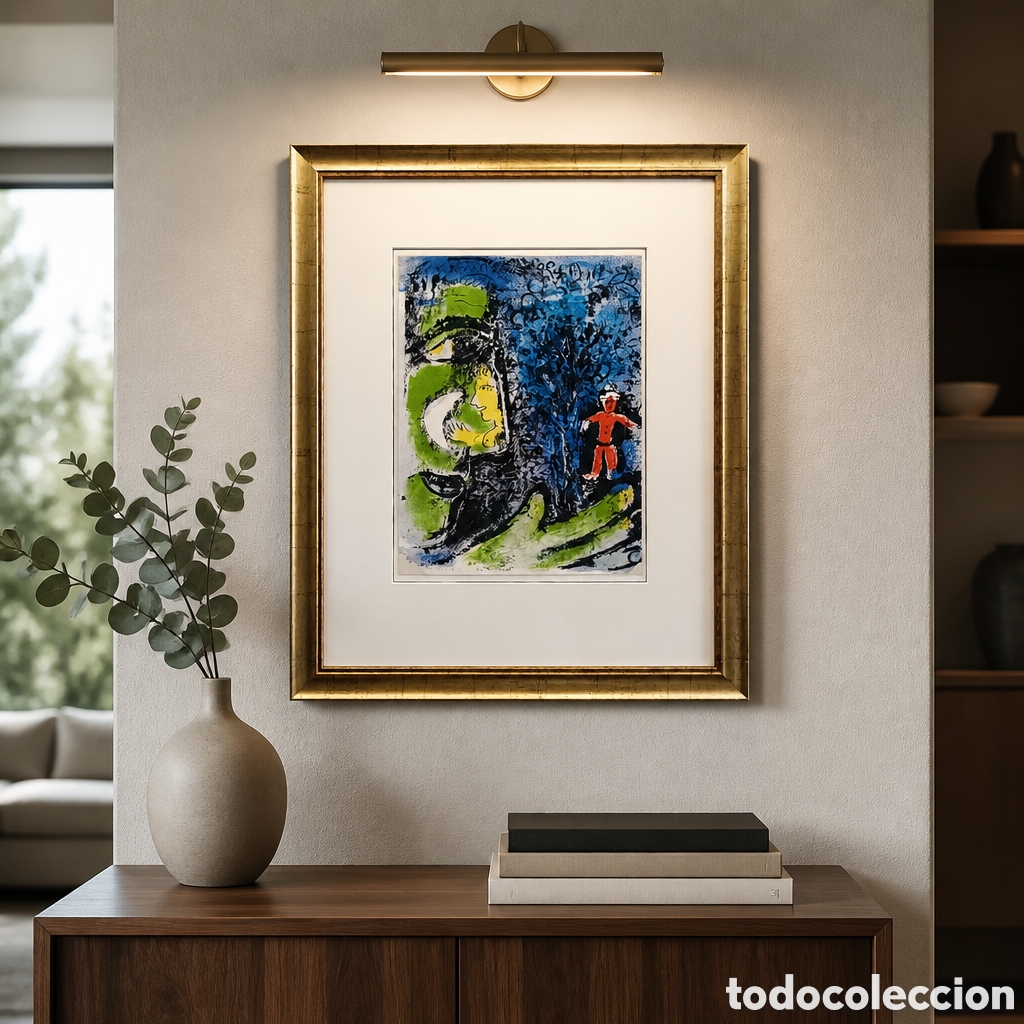 Arte: MARC CHAGALL . LITOGRAFIA . A&Ntilde;O 1960. MEDIDAS OBRA 32&times;24 cm . CON MARCO 55&times;45 cm