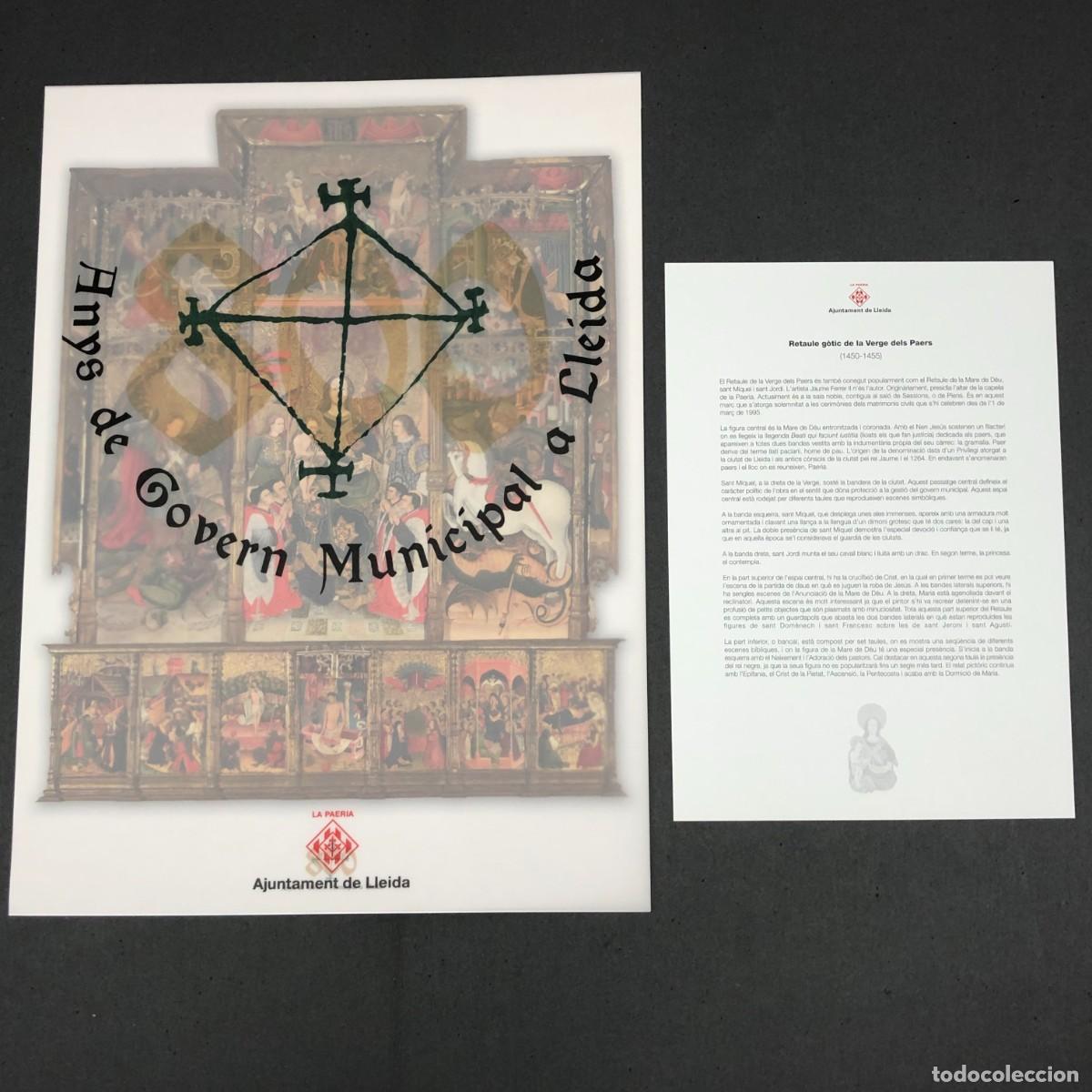 Arte: RETAULE DE LA PAERIA - JAUME FERRER II - 800 ANYS DE GOVERN MUNICIPAL A LLEIDA - LITOGRAFIA / 11