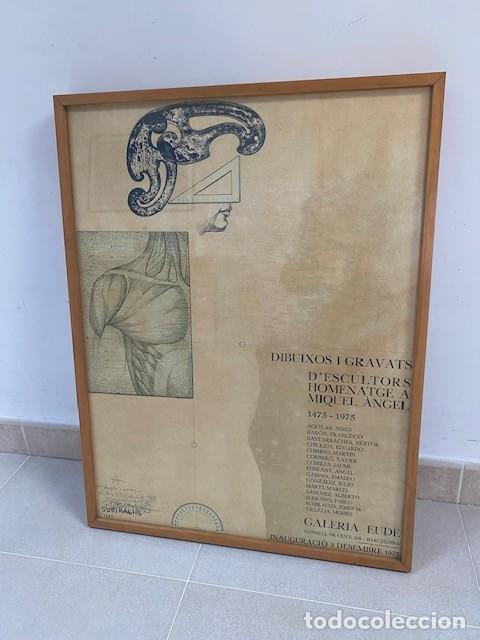 Arte: CARTEL LITOGRAFICO JOSEP MARIA SUBIRACHS 1975 HOMENAJE A MIGUEL ANGEL