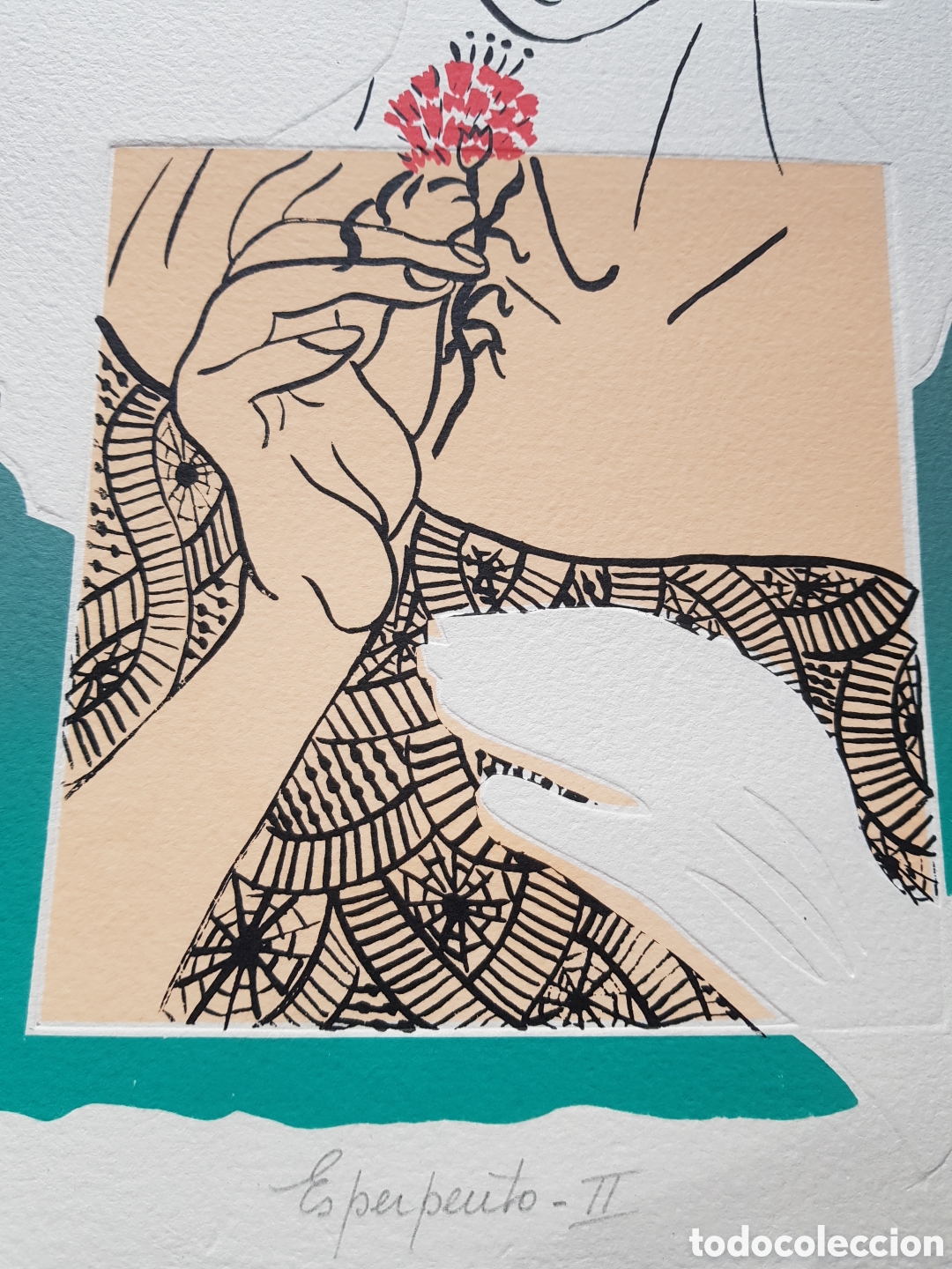 Arte: Litografia numerada rosa Yag&uuml;e - Foto 3