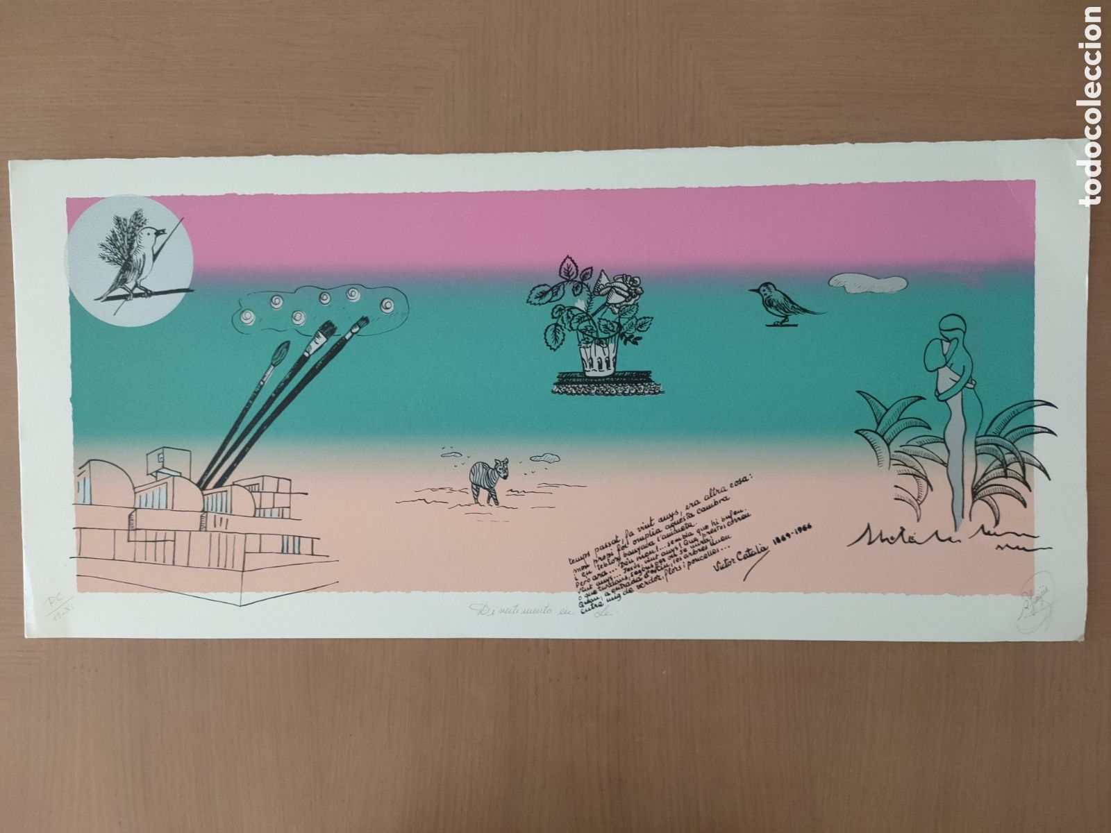 Arte: Rosa Yag&uuml;e litograf&iacute;a original firmada y numerada