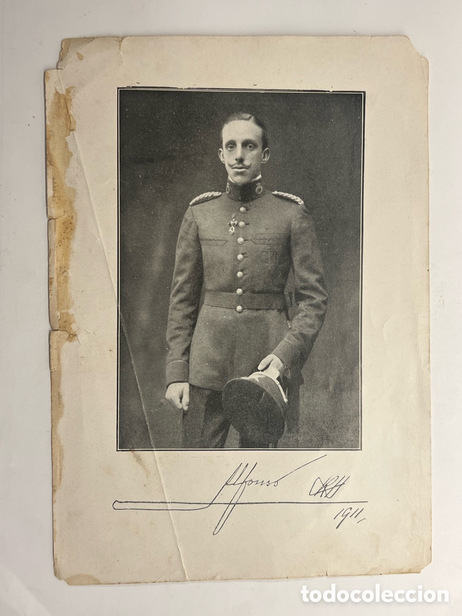 Arte: ALFONSO XIII, con aut&oacute;grafo&hellip; Litograf&iacute;a Fotogr&aacute;fica.., Medidas: 17 x 24 cm.,