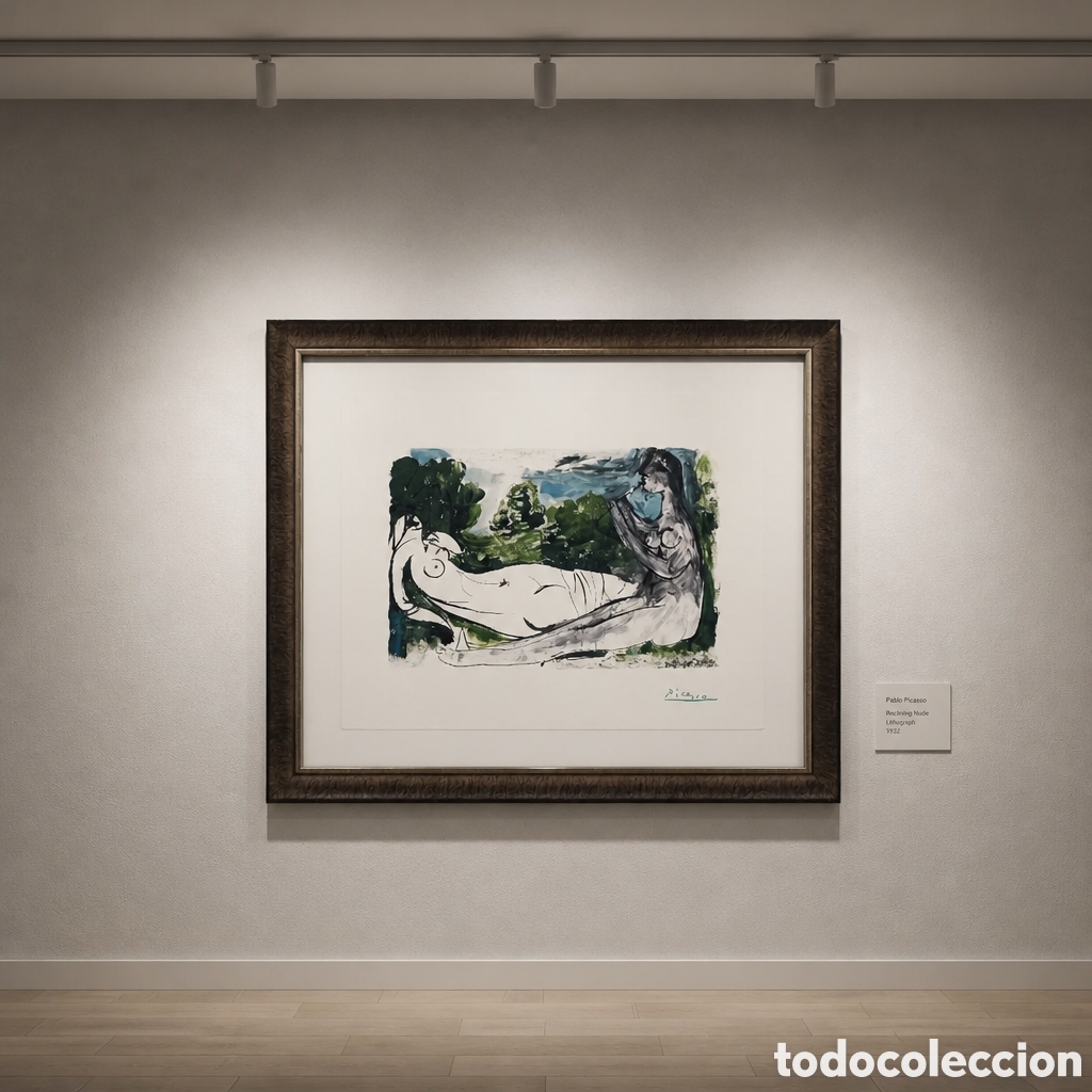 Arte: Pablo Picasso (1881-1973) LA FLAUTISTA. A&Ntilde;O 1967. LITOGRAFIA A COLOR FIRMADA EN PLANCHA . OBRA 63&times;48